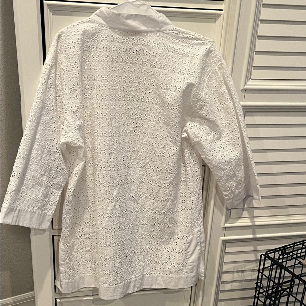 Tory Burch White Eyelet Women's Top - Picture 4 of 4